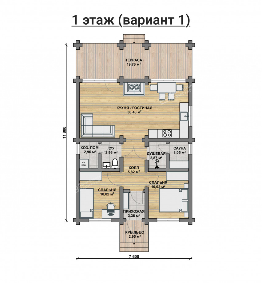 Дом из бревна VZ-120